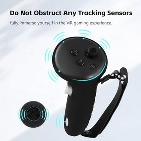 Resim Compatible with Meta Quest 3 Accessories, VR Silicone Face Cover, VR Shell Cover,Touch Controller Grips Cover,Protective Lens Cover 
