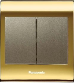 Resim Viko Panasonic Thea Blu İkili Anahtar, Çerçeve Gold+dore, Kapak Dore 