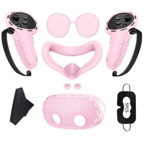 Resim Motion003 Meta Quest 2 Oculus Quest 3 3s Gri Uyumlu 7si 1 Arada Silikon Kilif Vr Baslik Kontrolcu Kabi Lens Kapak 
