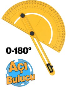 Resim Badem10 Plastik Açı Bulucu Gönye 0-180° Derinlik Kare Köşe Cetvel Ölçme Kaynakçı Mimar Marangoz Çizim 