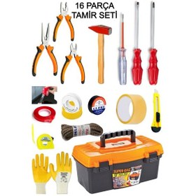 Resim 16 Parça Tamir Seti Takım Çantası Seti-pense Tornavida Seti 