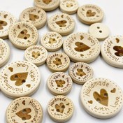 Resim 50 adet 15mm/20mm/25mm Kalp Ahşap Düğmeler Dikiş Scrapbooking Hediye El İşi Ev Giyim Dekor Ahşap Dekoratif El Yapımı 