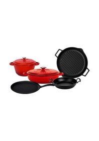 Resim Lava Döküm 5x Trendy Serisi 8 Parça Tencere & Tava Seti 