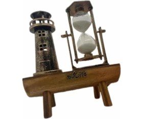 Resim Dekoratif Kum Saati Deniz Feneri Retro Masa Hediyeli Eşya - Lisinya 