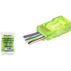 Resim Nodar Nd2409 Cat6 Ez Rj45 Konnektör 100 Adet Plastik Kutu - Yeşil 