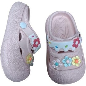 Resim Calx Kız Çocuk Çiçek Figürlü Kaydırmaz Taban Terlik Sandalet Bnt8160 Pudra 