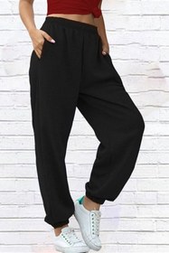Resim BOHEMGİYİM Siyah Unisex Butterfly Baskılı Jogger Eşofman Altı 