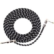 Resim Rogfer Gitar Bağlantı Teli Halk Bas Performansı Gürültü Azaltma Dirsek Ses Gitar Teli, Boyut: 0.5m Siyah Beyaz 