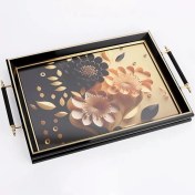 Resim Kosova Çiçek Desenli Tepsi 50x31 Cm 