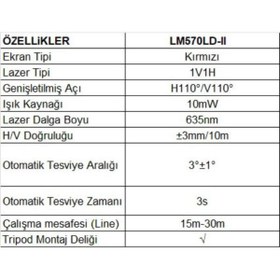 Resim Genel Markalar LM-570R-I 15-30m Kırmızı Lazer Hizalama ;UNI-T 