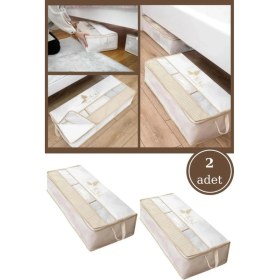 Resim PremiumPort 2'li Pencereli Baza Hurç, Yatak Altı 3 Bölmeli Saklama Düzenleyici 