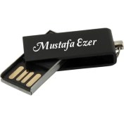 Resim Sedef Silver Kişiye Özel Siyah Metal Kutulu Mini Hediyelik USB Flash Bellek 32 GB 