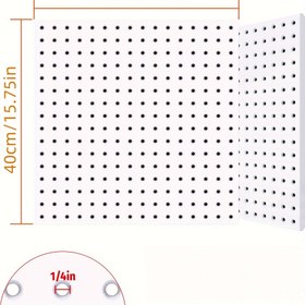 Resim 40.01cm x 40.01cm Beyaz Plastik Pegboard, 1 İnç Deliklerle - Garaj, Mutfak, Banyo ve Depolama Alanları için Çok Yönlü Duvara Monte Organizatör - Vidalar veya Yapıştırıcı ile Kolay Kurulum 