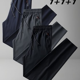 Resim Erkekler için 3'lü Paket Spor Uzun Pantolon, %100 Polyester, Esnek Olmayan, Düz Renk, Fermuar Detaylı, Dokuma Kumaş, 120g/m², Düzenli Kesim, İlkbahar/Yaz için Spor Koşu Pantolonları, Nefes Alabilir ve Moda 