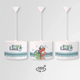 Resim Popcorn Kids Cute Dıno Daire Sarkıt Aydınlatma (Large) 