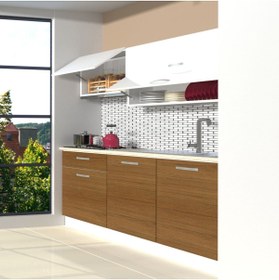 Resim Decoraktiv Style 160 Mdf Hazır Mutfak Dolabı - Ceviz - Beyaz 