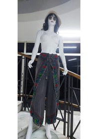 Resim Bohem Stil Otantik Nakış İşlemeli Harem Şalvar Pantolon 103 Cm Antrasit 
