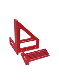 Resim Reedark Alüminyum Hassas Marangoz Gönyesi Ve T Delikli Cetvel Seti - Metrik/inç Ölçüm 