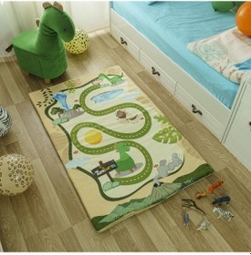 Resim Zooturak Peluş Çocuk Matı Dinazor Dino 100cm x 150cm 