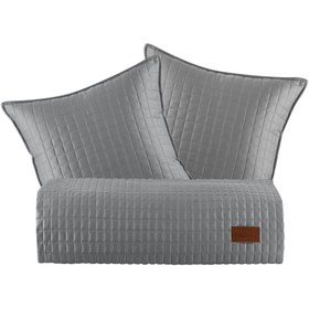 Resim PASIONI - Satin - Elegante - Grey Double Bed Runner Set 