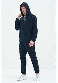 Resim Tommy Life Hektor Lacivert Kapüşonlu Polar Erkek Eşofman Takım - 85227 Lacivert 