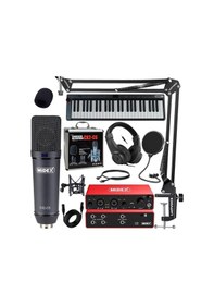 Resim Midex Midi Paket-6 Stüdyo Ekipmanları Seti Ses Kartı Midi Klavye Mikrofon Kulaklık 