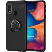 Resim Samsung Galaxy A30 Kılıf Kickstand Ring Holder Siyah Microsonic