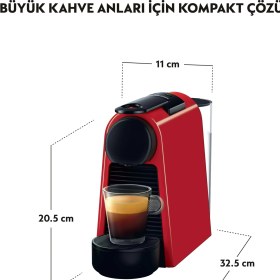 Resim Nespresso D35 Essenza Mini Kırmızı Kahve Makinesi ve Süt Köpürtücü Aksesuar 