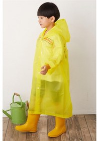 Resim Bosile Unisex Çocuk Yağmurluk %100 Eva Çıtçıtlı Kapüşonlu Sarı 