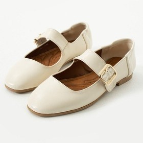 Resim Aleyna Kadın Yumuşak Babet Toka Detaylı Günlük Ayakkabı Ekru 