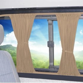 Resim Mercedes Vito 2006-2022 Uyumlu Orta Kasa Oto Raylı Perde Takımı Krem 