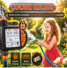 Resim Timer valf Geniş Ekran Tek Çıkış Yağmur Sensörlü Sulama Sistemi 