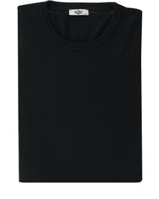Resim Siyah Büyük Beden Bisiklet Yaka Regular Fit Pamuklu Triko Kazak - Siyah / 6X 