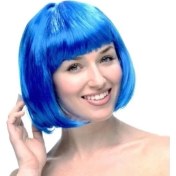 Resim TE Dükkan Mavi Küt Peruk Saç 