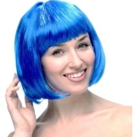 Resim TE Dükkan Mavi Küt Peruk Saç 
