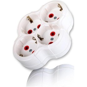 Resim Fetih 101-04 4 Lü Topraklı Golyat Grup Fiş-priz Papatya Model 1410 