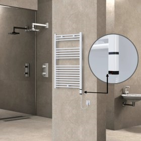 Resim Radiva Haiti Elektrikli Havlupan 300 Watt 600X1000 Düz Beyaz (Oned On/off Termostatlı) Sağ 