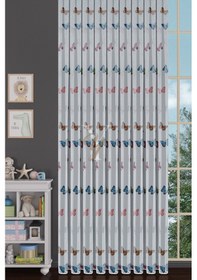 Resim Baskılı Kurşunlu Grek Tül Perde Çocuk Kelebek Çok Renkli 