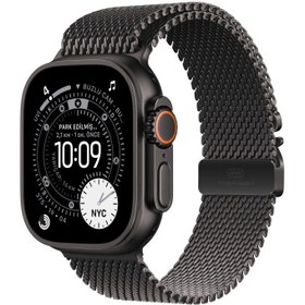 Resim Apple Watch Ultra 3 GPS + Cellular 49mm Siyah Titanyum Kasa Siyah Titanyum Milano Loop S MF1N4TU/A 