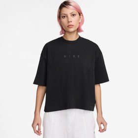Resim Nike Sportswear Boxy Kadın Siyah T-Shirt 