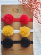Resim KUZEY STORE 3'lü Ponponlu Bebek Bandana Seti 