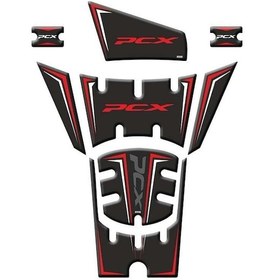 Resim Honda Pcx 125 Dx 2025 8 Parça Tank Pad Seti Siyah Kırmızı 