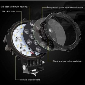 Resim 51 Watt 17 Ledli Off Road Sis Gündüz Farı Projektör Lambası 17 Cm (492154527) 