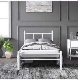 Resim Metal Karyola, Defne Metal Karyola 100x200 cm Beyaz Renk 