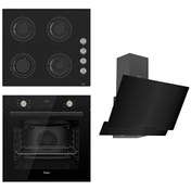 Resim Flowart Serisi Siyah Ankastre Set (CS205 - QMS63CS - D063) Ferre