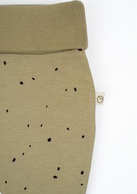 Resim Yüksek Bel Pantolon Bebek Cosmos Haki Organik Pamuk - Haki Dots / 12-18 Ay 