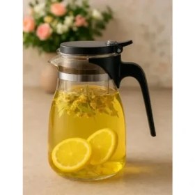 Resim Defne Toprak 900 ml Süzgeçli Cam Sürahi 