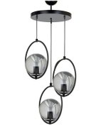 Resim Camlı Modern Siyah 3lü Tepsi Sarkıt Salon-oturma Odası-giriş-mutf 1 Adet 