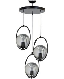 Resim Camlı Modern Siyah 3lü Tepsi Sarkıt Salon-oturma Odası-giriş-mutf 1 Adet 