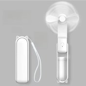 Resim Taşınabilir 2000mah Mini Usb Şarj Edilebilir El Tipi Masa Vantilatörü Beyaz, 